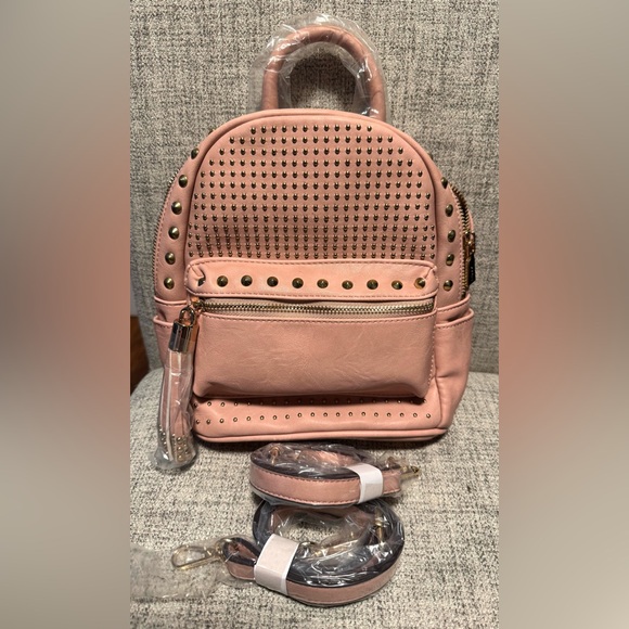 Brentano Handbags - Blush Pink Studded Backpack